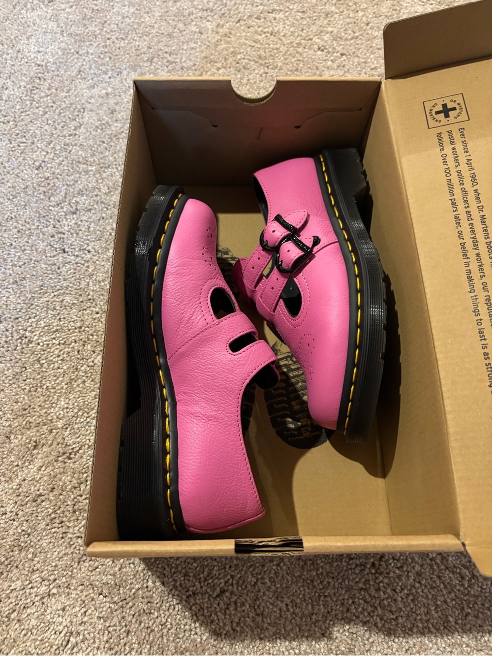 Dr. Martens Pink Leather Mary Jane Loafers